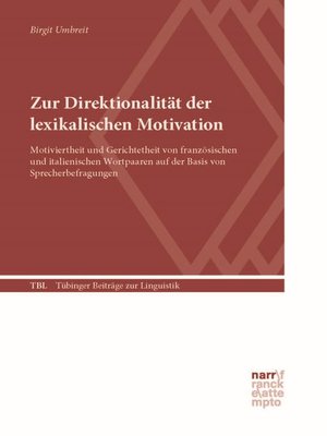 cover image of Zur Direktionalität der lexikalischen Motivation